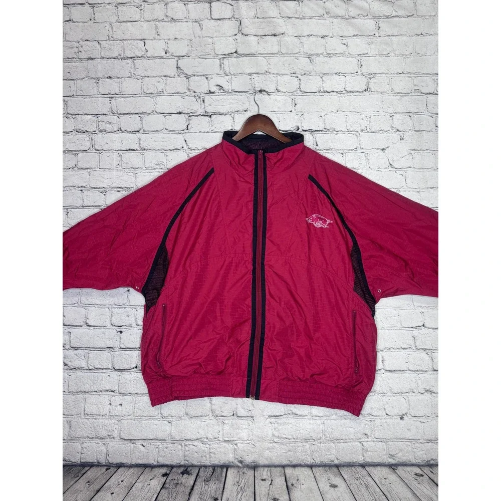 LOGO‎ 7 Arkansas Razorbacks Track Jacket Windbreaker Mens XXL Red